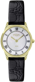 Rotary Women's  Analogue Quartz Watch with Black Leather Strap LS08002/41
