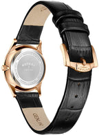 Rotary Ladies Ultra Slim Watch with Black Leather Strap and Mother of Pearl Dial LS08304/41/D