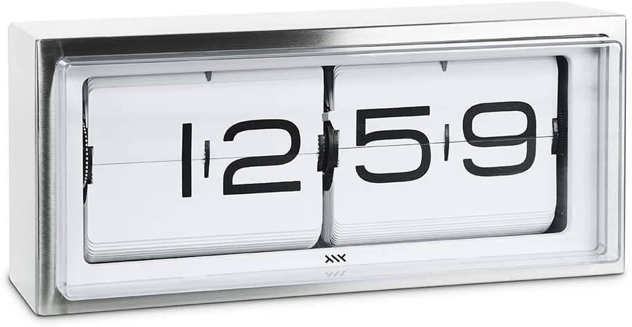 LEFF amsterdam Brick Silver/White Desk or Wall Clock LT15001