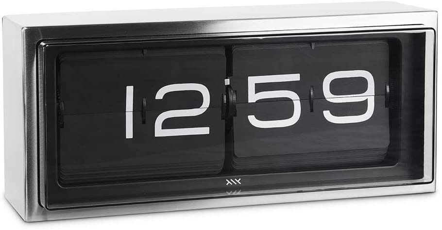 LEFF amsterdam Brick Silver/Black Desk or Wall Clock LT15101