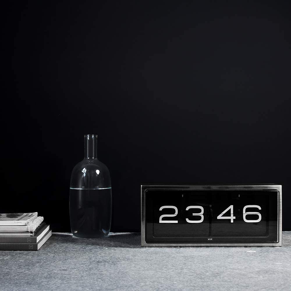 LEFF amsterdam Brick Silver/Black Desk or Wall Clock LT15101