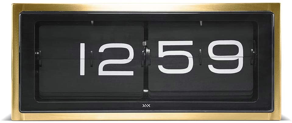 LEFF amsterdam Brick Brass/Black Shelf or Wall Clock LT15501