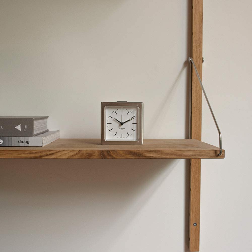 Leff amsterdam Steel/White Block Alarm Clock LT90001