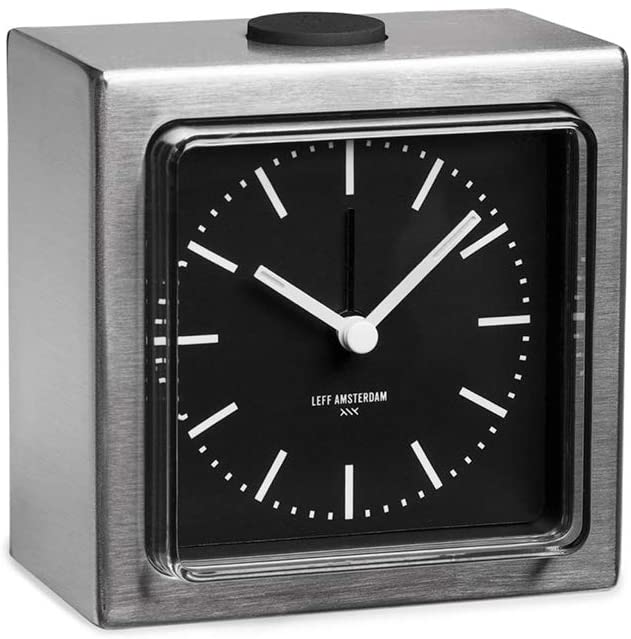 LEFF amsterdam Block Steel/Black Alarm Clock LT90101