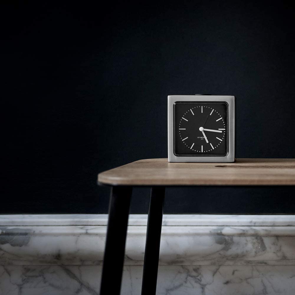 LEFF amsterdam Block Steel/Black Alarm Clock LT90101
