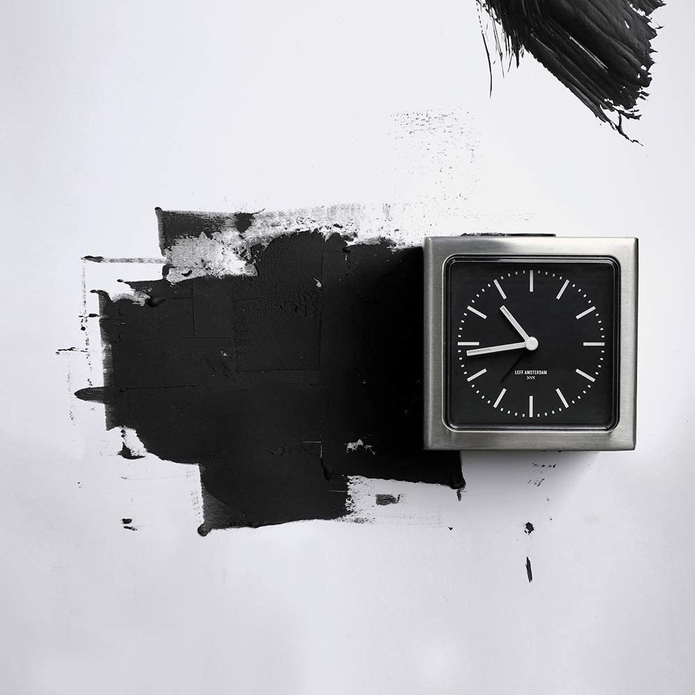 LEFF amsterdam Block Steel/Black Alarm Clock LT90101