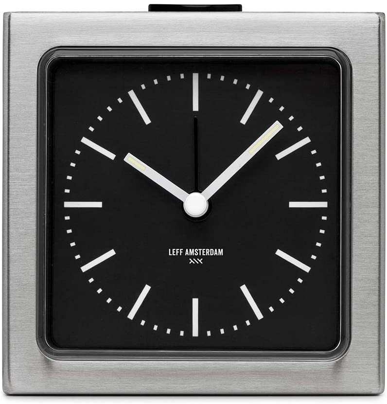 LEFF amsterdam Block Steel/Black Alarm Clock LT90101