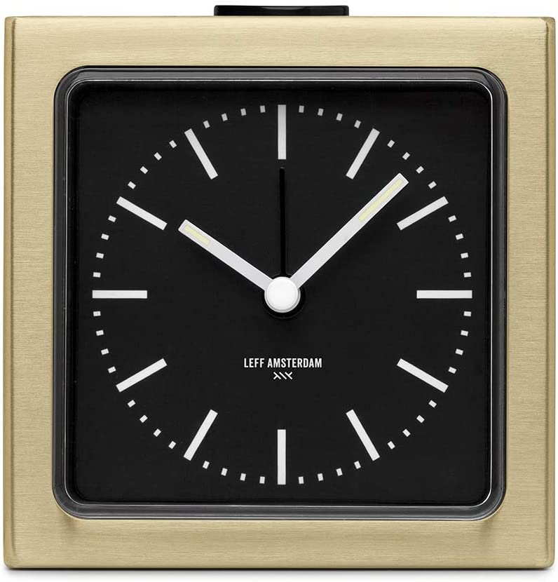 LEFF amsterdam Block Brass/Black Alarm clock LT90301