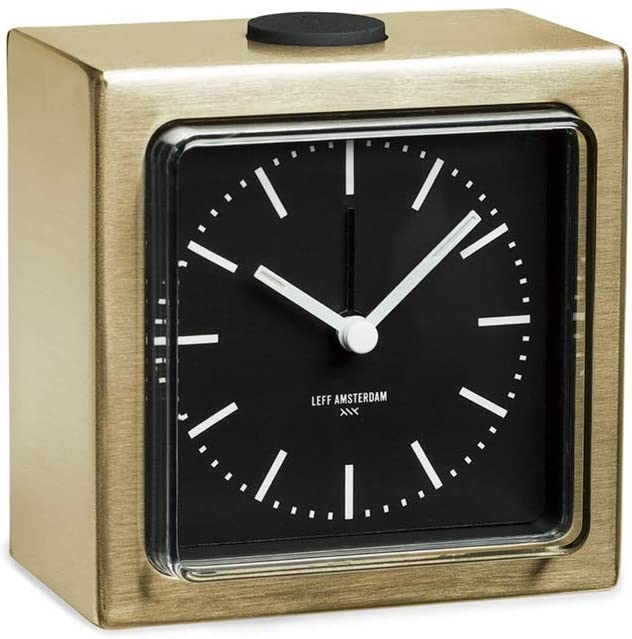 LEFF amsterdam Block Brass/Black Alarm clock LT90301