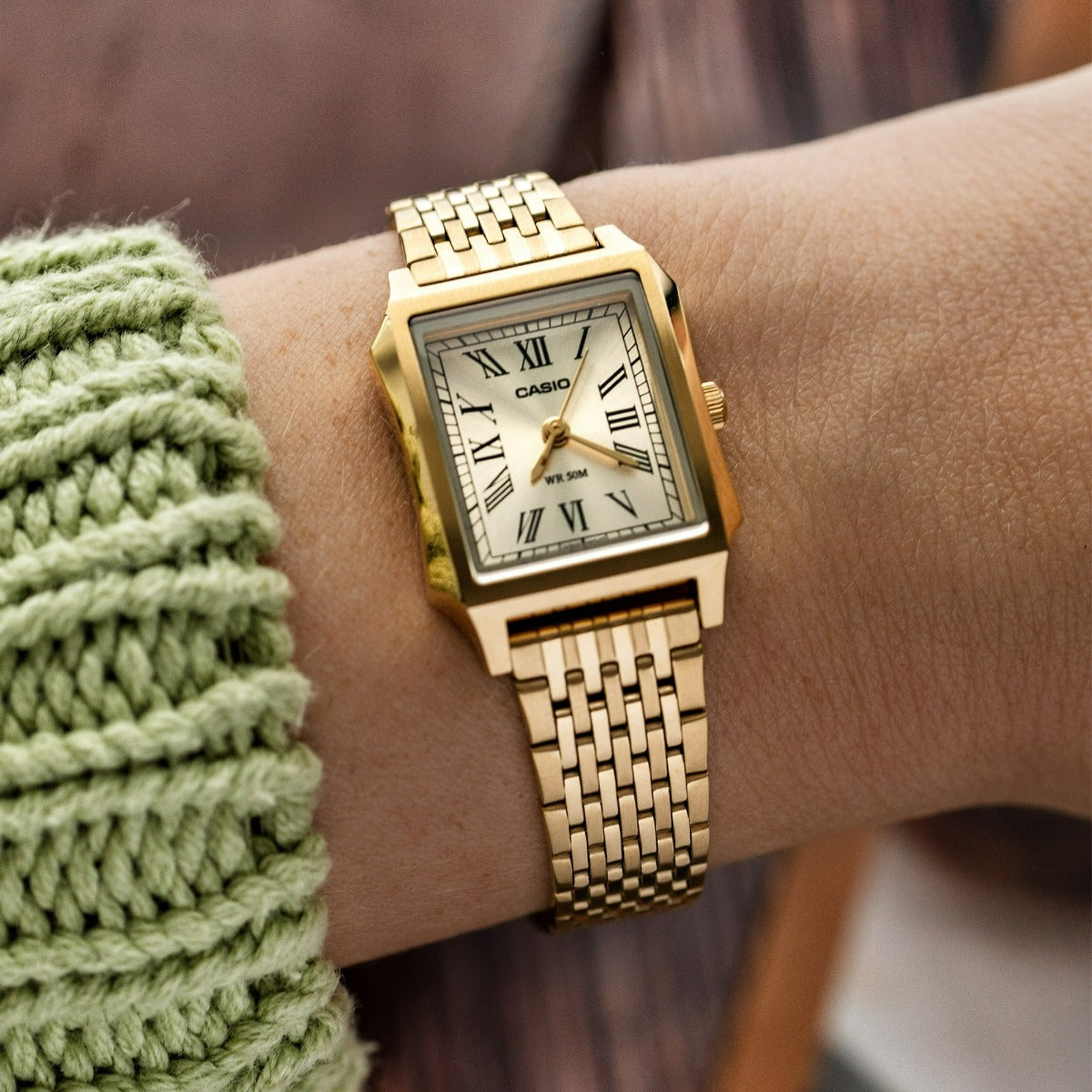 Casio Ladies Watch with Gold Dial and Gold Strap LTP-B190G-9BVER
