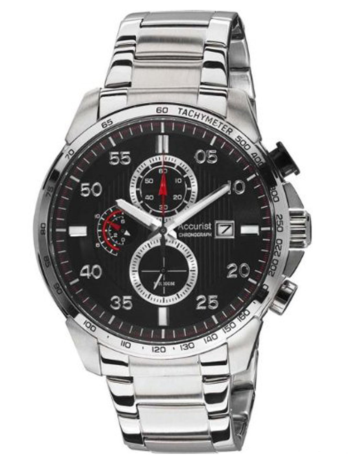Accurist MB1027B Mens Chronograph Black Steel Bracelet Watch