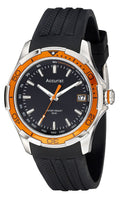 Accurist Men's Quartz Watch with Black Dial Analogue Display and Black Silicone Strap MS860OB