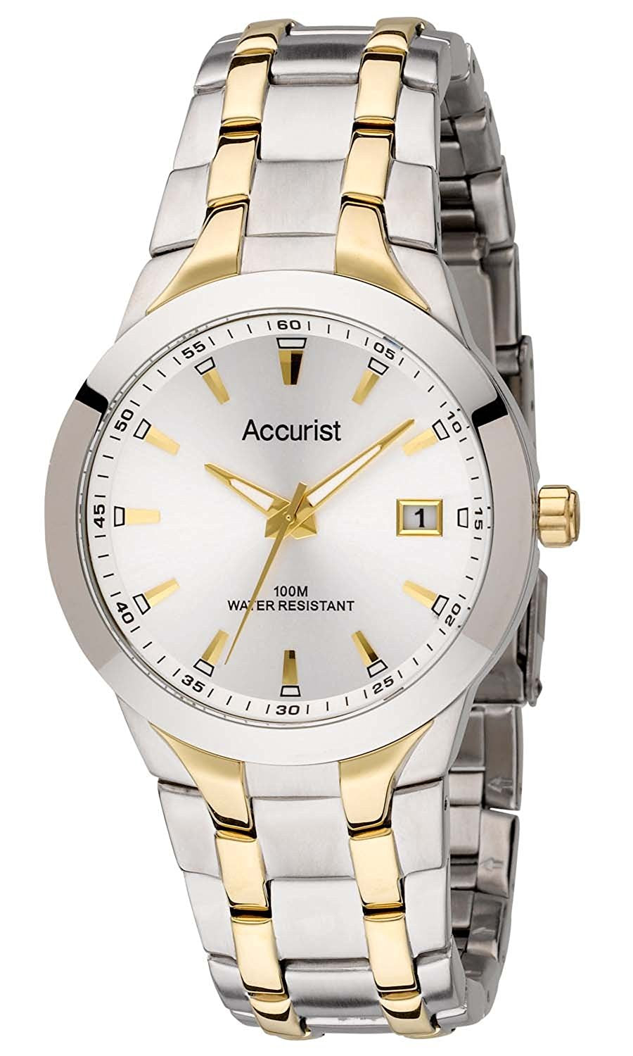 Accurist Men's Quartz Watch Silver Dial Stainless Steel Bracelet MB859S