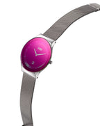 Ladies Storm Mini Sotec Watch with Purple Dial and Silver Milanese Strap 47383/P