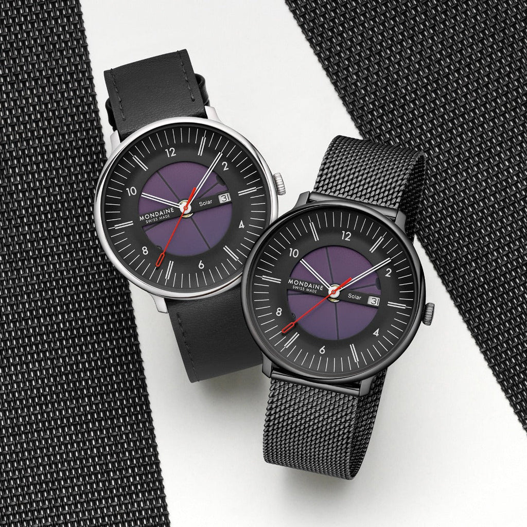 Mondaine Mens Solar Watch with Black Dial and Black Milenese Strap MLE.41921.SM