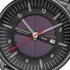 Mondaine Mens Solar Watch with Black Dial and Black Milenese Strap MLE.41921.SM