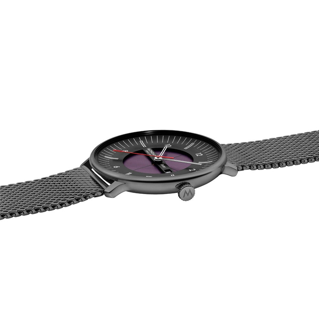 Mondaine Mens Solar Watch with Black Dial and Black Milenese Strap MLE.41921.SM