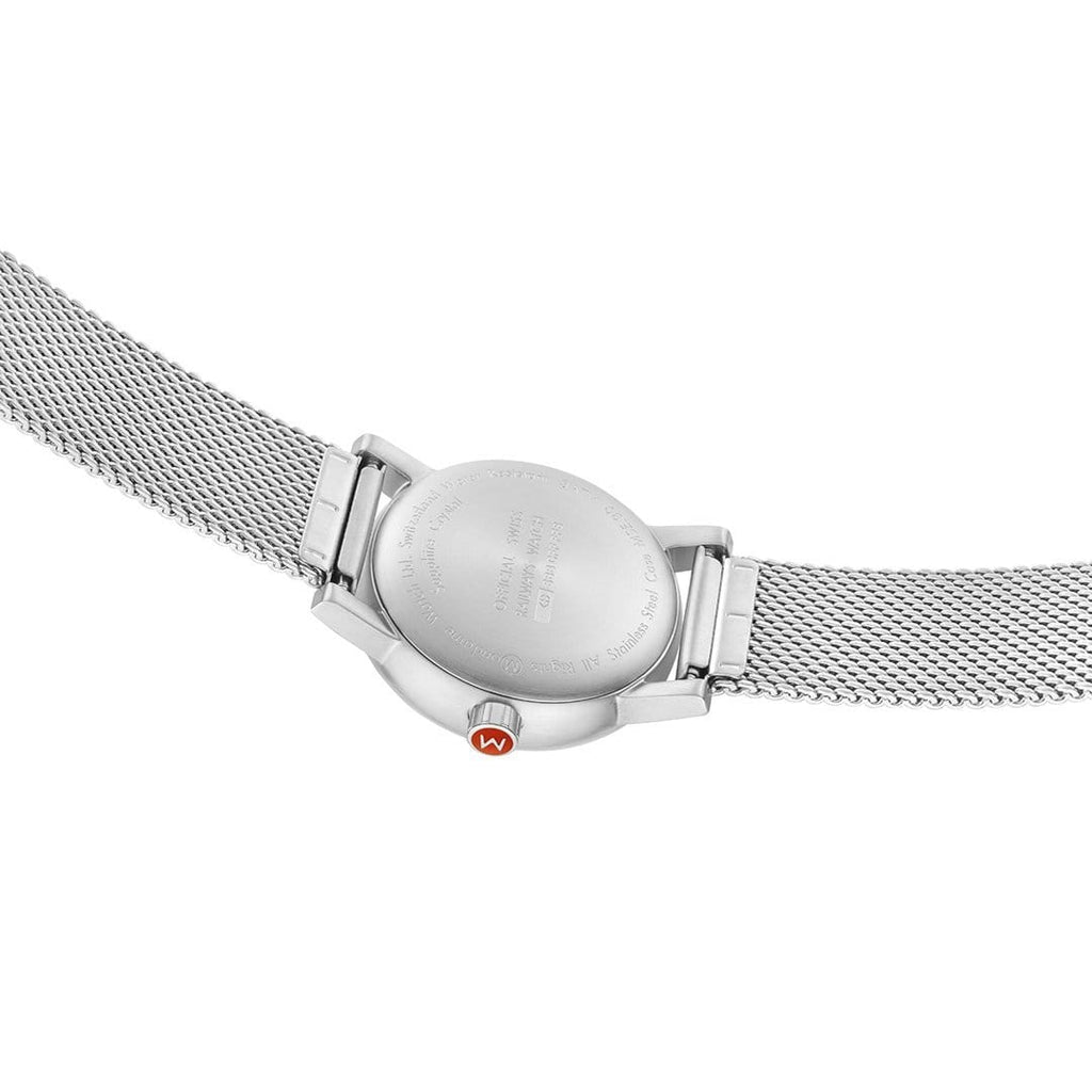 Mondaine Classic Ladies Watch with White Dial and Silver Strap MSE.30210.SM