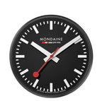 Mondaine Wall Clock with Black Face and Black Case A990.CLOCK.64SBB
