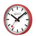 Cloc Wal Mondaine gydag Wyneb Gwyn a Chas Coch A990.CLOCK.11SBC
