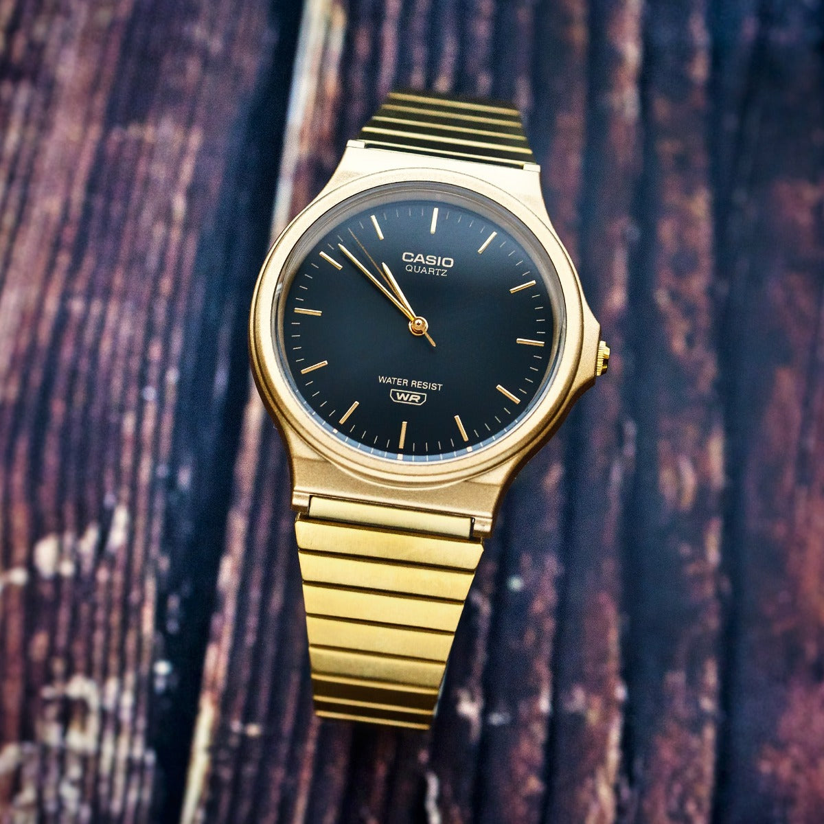 Casio Collection Mens Watch with Brown Dial and Gold Strap MQ-24GA-1AEF