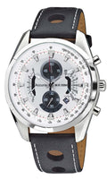 Accurist Mens White Dial Leather Strap Chronograph Watch MS785B