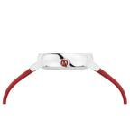 Mondaine Classic Ladies Watch with White Dial and Red Vegan Leather Strap MSE.26110.LCV