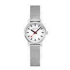 Mondaine Evo 2 Ladies Watch with White Dial and Silver Milanese Strap MSE.26110.SM