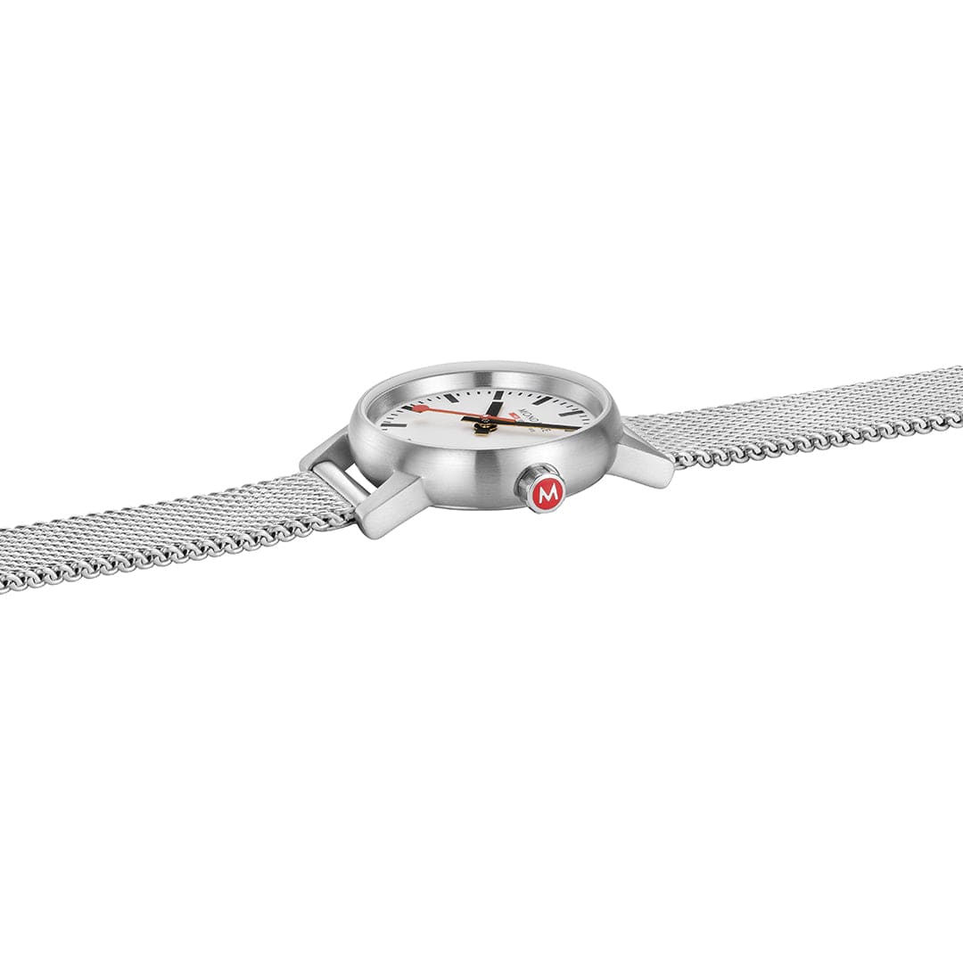Mondaine Evo 2 Ladies Watch with White Dial and Silver Milanese Strap MSE.26110.SM