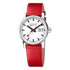 Mondaine Evo 2 Ladies Watch with White Dial and Red Vegan Leather Strap MSE.30210.LCV