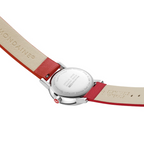 Mondaine Evo 2 Ladies Watch with White Dial and Red Vegan Leather Strap MSE.30210.LCV