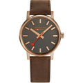 Mondaine Evo2 Mens Watch with Black Dial and Brown Strap MSE.40181.LG