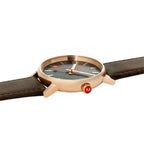 Mondaine Evo2 Mens Watch with Black Dial and Brown Strap MSE.40181.LG