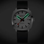 Mondaine Cushion Automatic Mens Watch with White Dial and Black Strap MSL.3961B.LBV