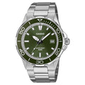 Casio Mens Watch with Green Dial and Silver Strap MTD-145D-3AVER