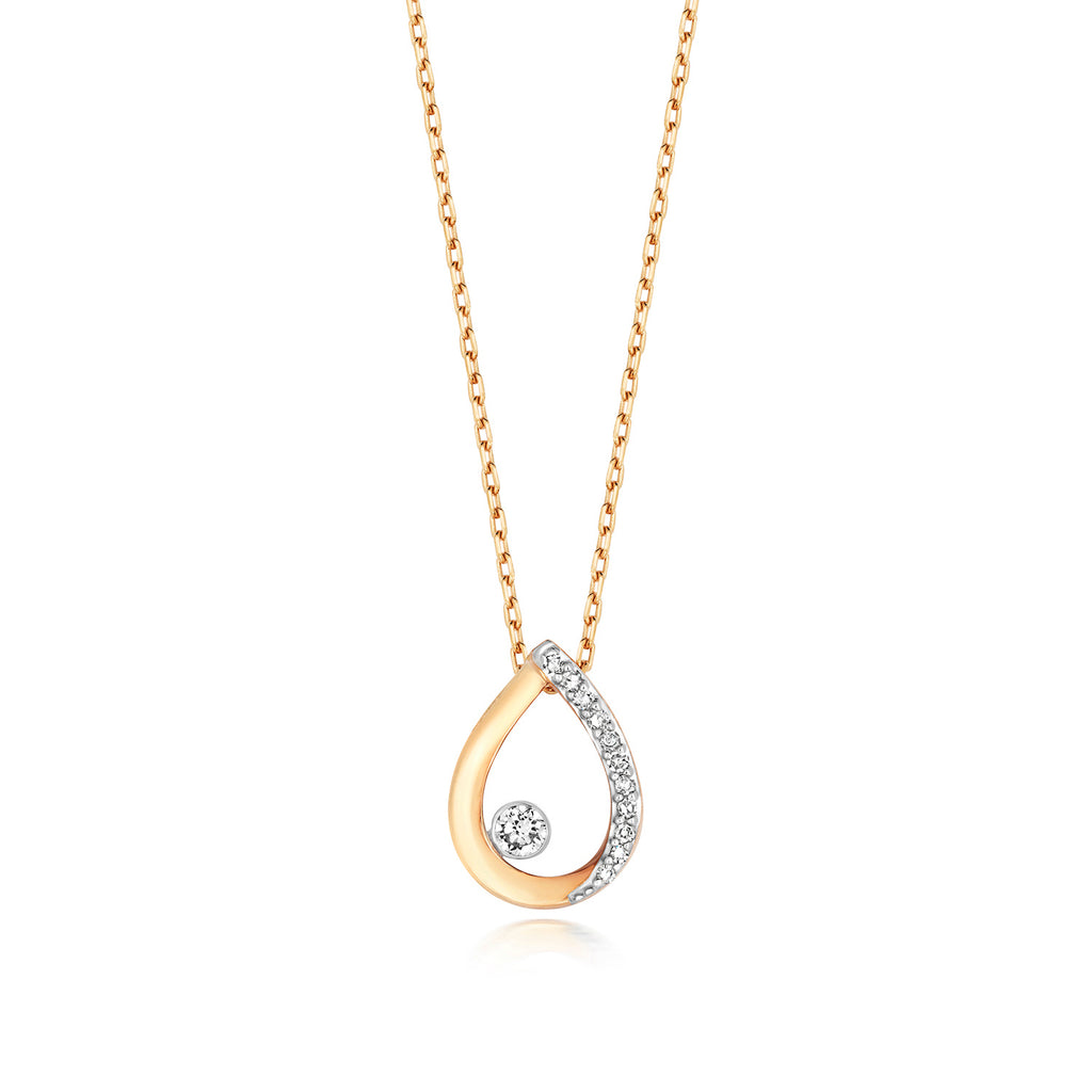 9ct Yellow Gold Diamond Necklace 0.06CT