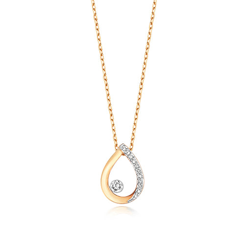 9ct Yellow Gold Diamond Necklace 0.06CT