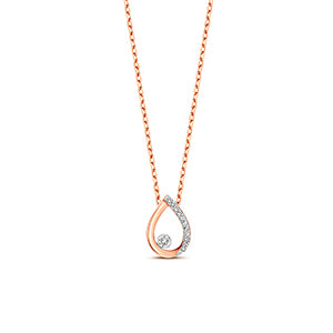 Amlen Ddiemwnt Aur Rhosyn 9ct 0.06CT