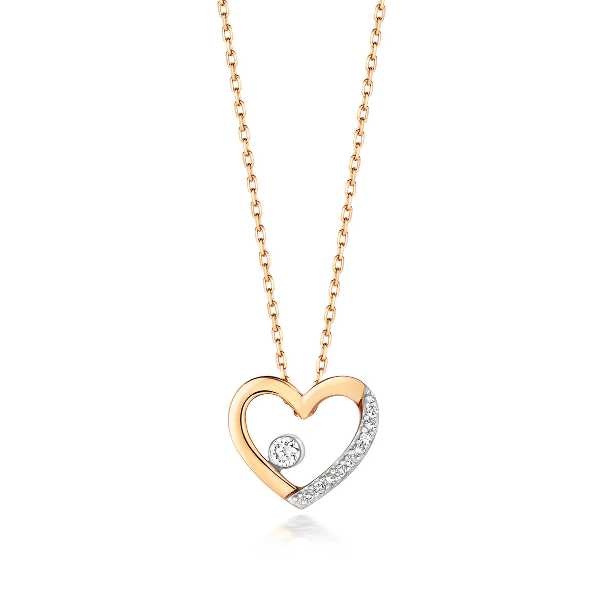 Mwclis Diemwnt Aur Melyn 9ct 0.06CT