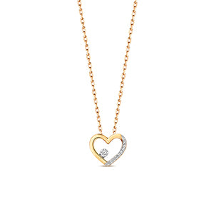 Mwclis Diemwnt Aur Melyn 9ct 0.06CT