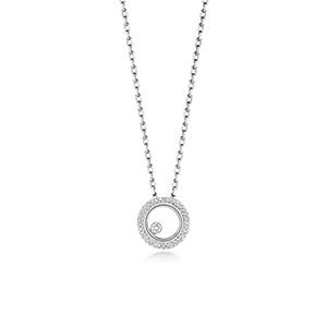 Mwclis Diemwnt Aur Gwyn 9ct 0.08CT