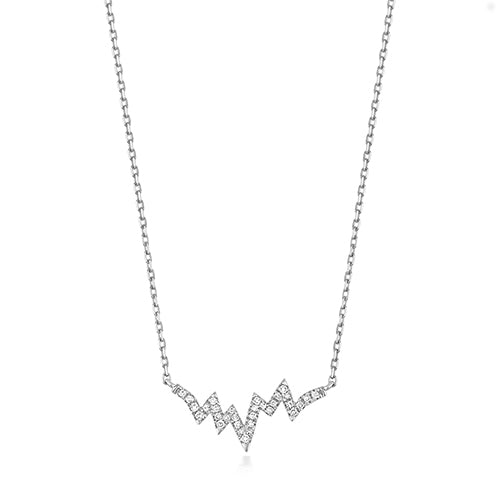 Mwclis Diemwnt Aur Gwyn 9ct 0.06CT