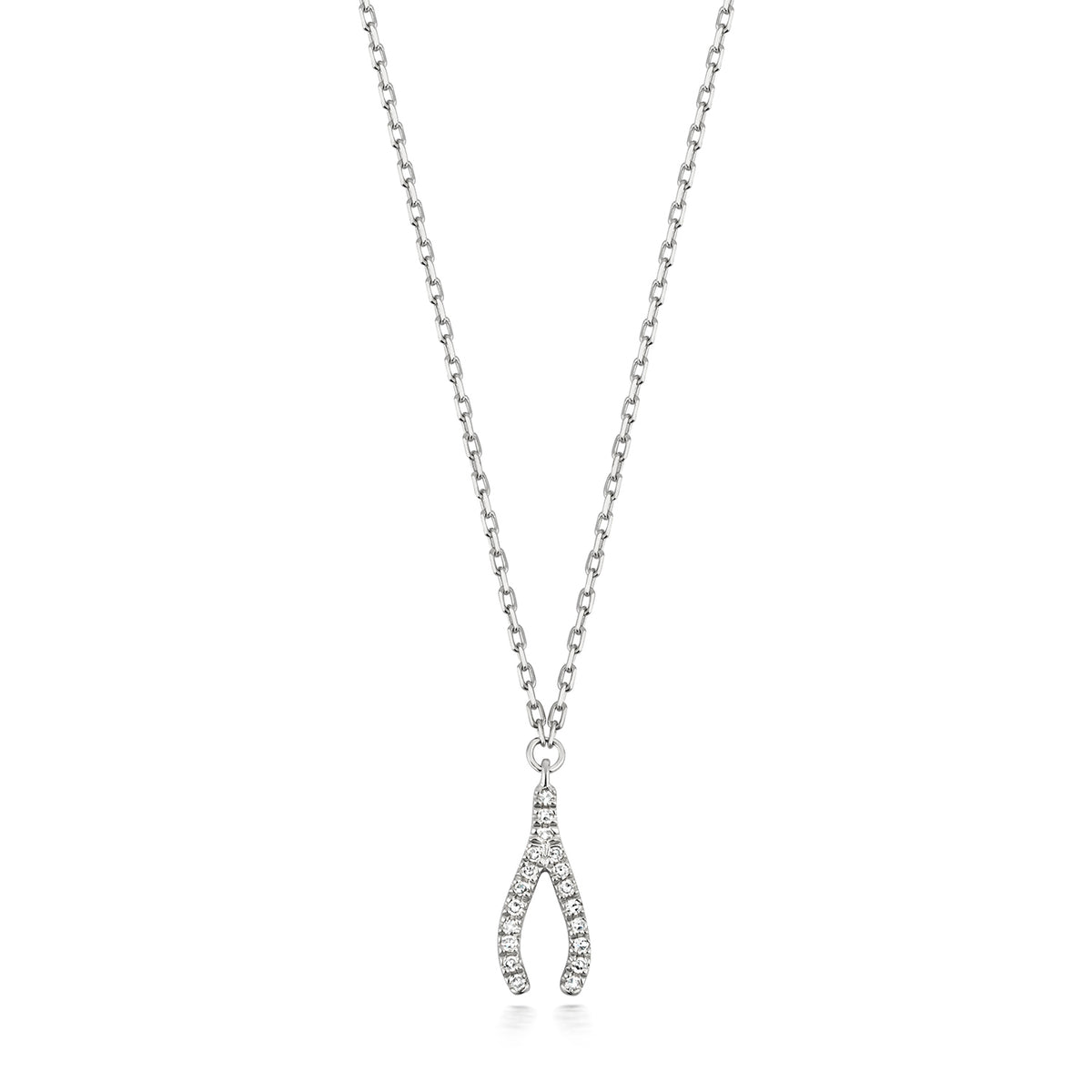 Mwclis Diemwnt Aur Gwyn 9ct 0.04CT