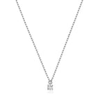 9ct White Gold 15-16 1/2"" Diamond Necklace 0.05CT