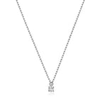 9ct White Gold 15-16 1/2"" Diamond Necklace 0.05CT