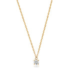 Cadwyn Fasged Aur Melyn 9ct 15-16 1/2"" diemwnt 0.1CT