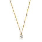 Cadwyn Fasged Aur Melyn 9ct 15-16 1/2"" diemwnt 0.1CT