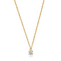 Cadwyn Fasged Aur Melyn 9ct 15-16 1/2"" diemwnt 0.1CT