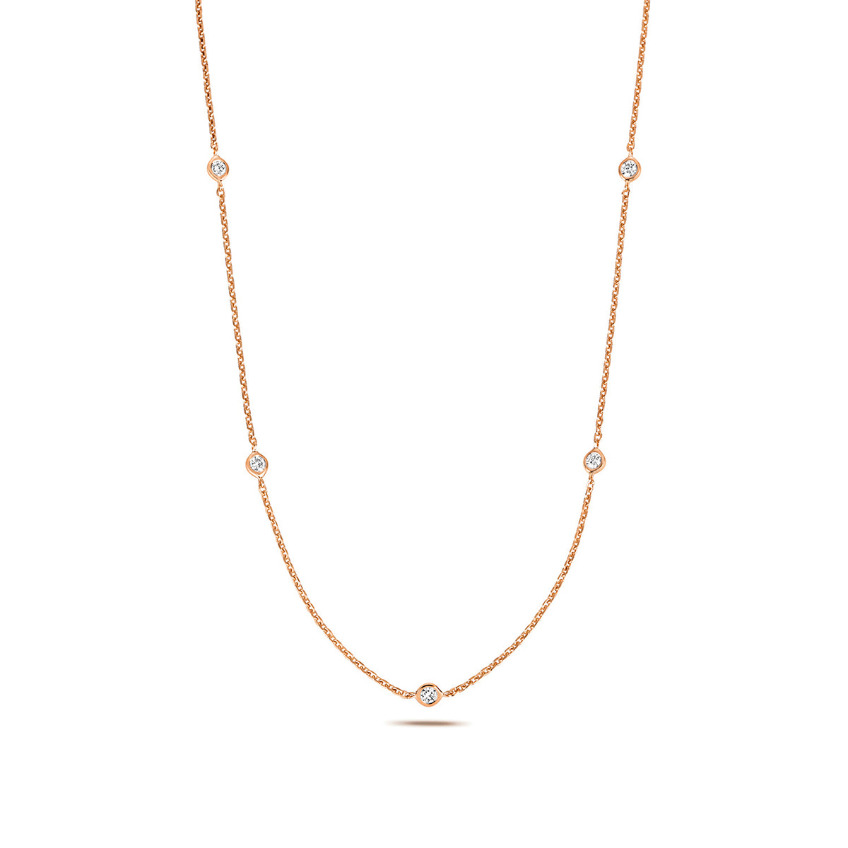 18ct Rose Gold 17" Diamond Necklace 0.35CT