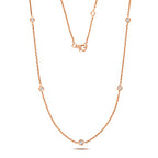 18ct Rose Gold 17" Diamond Necklace 0.35CT